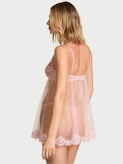 Victoria's Secret Pretty Blossom Pink Twinkle Chiffon Babydoll Set - Image 2 of 3