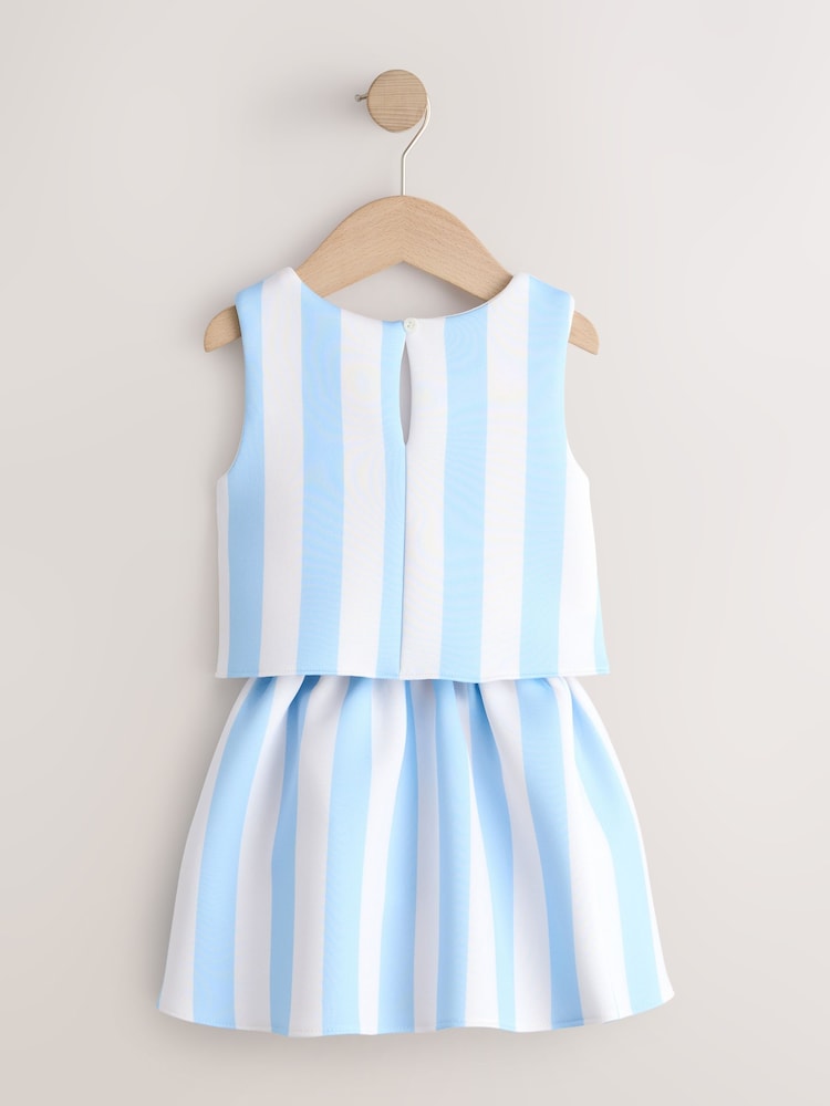 Blue Floral Scuba Top and Skirt Set (3mths-7yrs) - Image 2 of 5