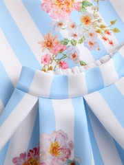 Blue Floral Scuba Top and Skirt Set (3mths-7yrs) - Image 7 of 9