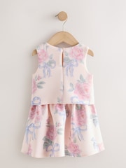 Cream Floral Scuba Top and Skirt Set (3mths-7yrs) - Image 2 of 4