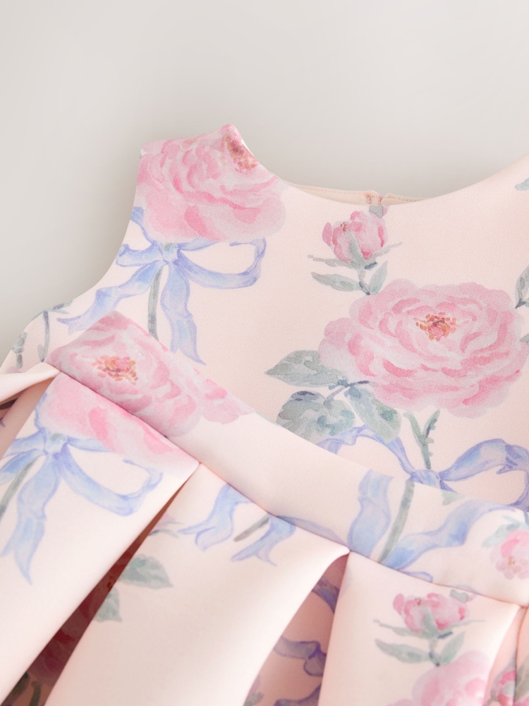 Crème gebloemd - Scuba top en rok set (3mths-7yrs) - Afbeelding 9 van 9