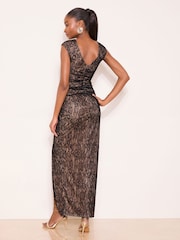 Lipsy Black Lace Inset Maxi Dress - Image 4 of 4