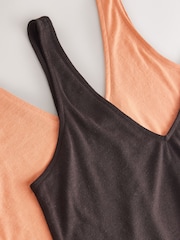 Brown/Orange Lightweight Vests 2 Pack With Linen - Image 4 of 5