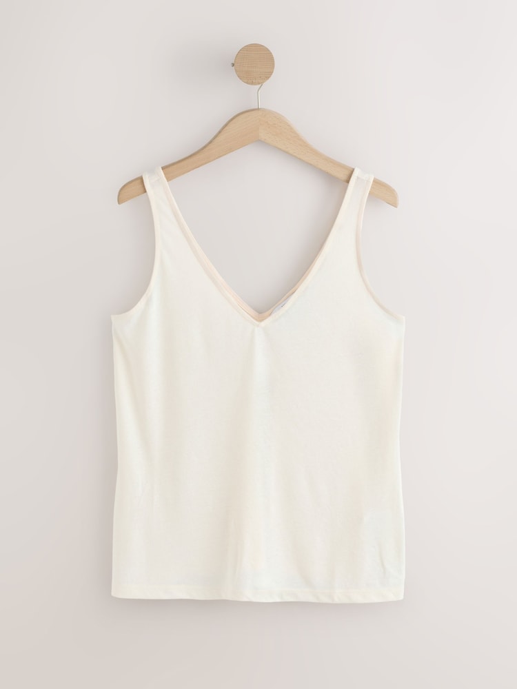 Cream/Navy Lightweight Vests 2 Pack With Linen - Image 2 of 5
