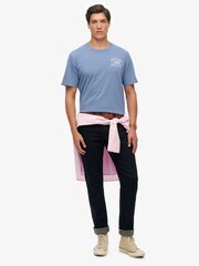 Superdry Blue Vintage Athletic Essential Graphic Print T-Shirt - Image 1 of 1