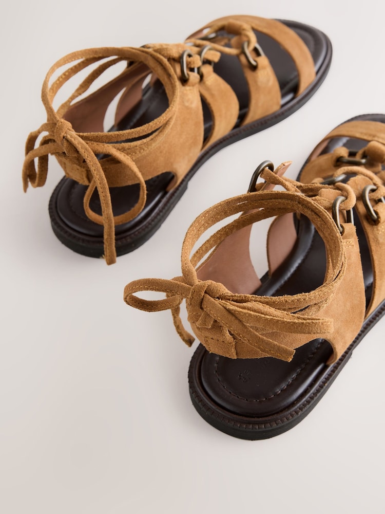 Tan Brown Suede Forever Comfort® Ghillie Sandals - Image 10 of 10 Tan Brown Suede Forever Comfort® Ghillie Sandals - Image 10 of 10
