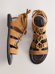 Tan Brown Suede Forever Comfort® Ghillie Sandals - Image 6 of 10