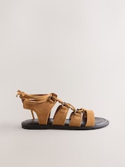Tan Brown Suede Forever Comfort® Ghillie Sandals - Image 8 of 10