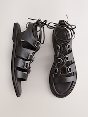 Chocolate Brown Leather Forever Comfort® Ghillie Sandals - Image 1 of 5