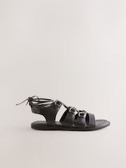 Chocolate Brown Leather Forever Comfort® Ghillie Sandals - Image 3 of 5