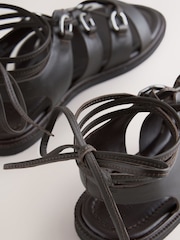 Chocolate Brown Leather Forever Comfort® Ghillie Sandals - Image 4 of 5