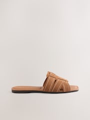 Tan Brown Suede Standard/Wide Fit Forever Comfort® Stitched Mule Sandals - Image 2 of 5