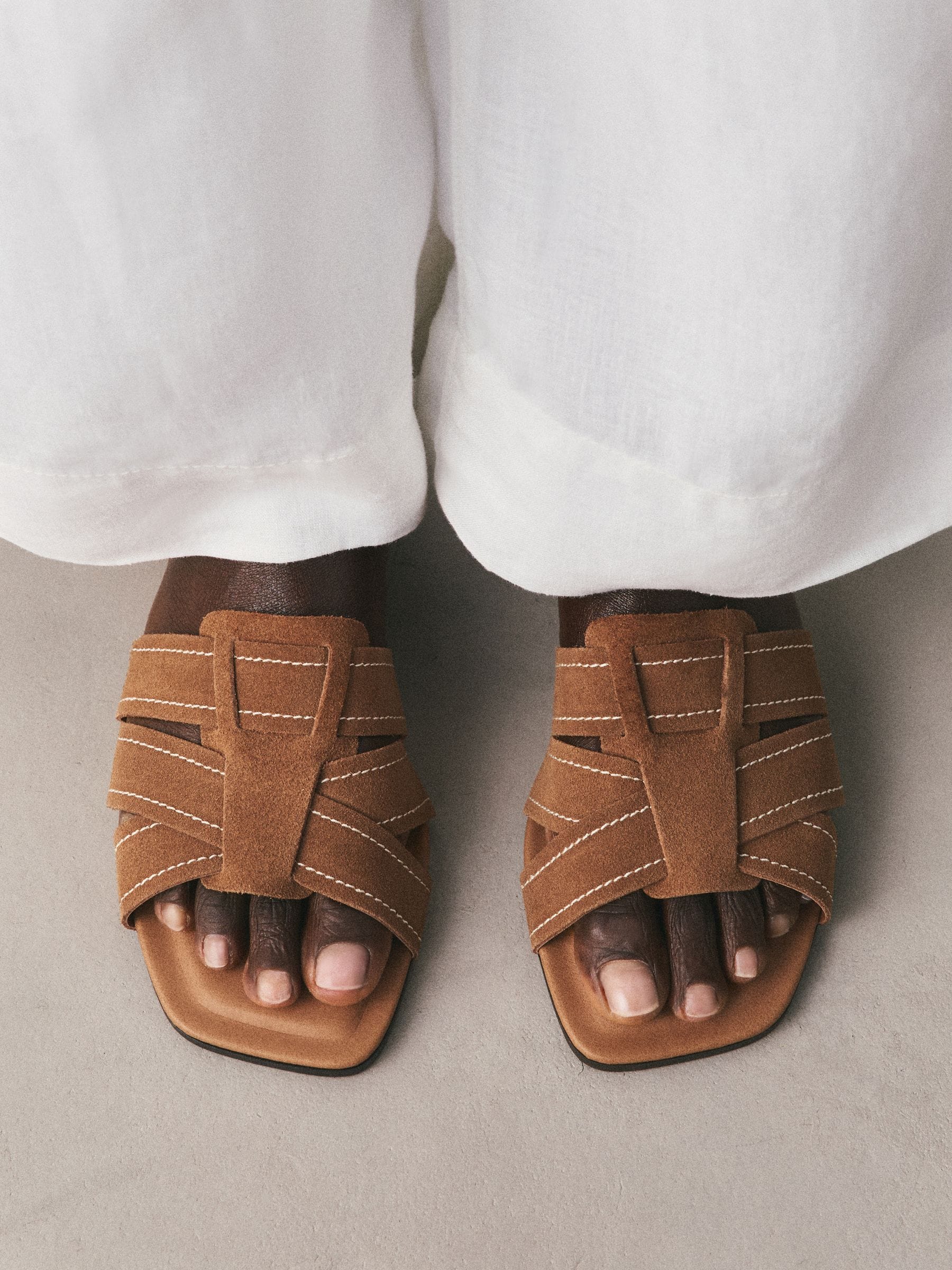Buy Tan Brown Suede Standard/Wide Fit Forever Comfort® Stitched