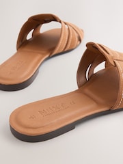 Tan Brown Suede Standard/Wide Fit Forever Comfort® Stitched Mule Sandals - Image 4 of 5