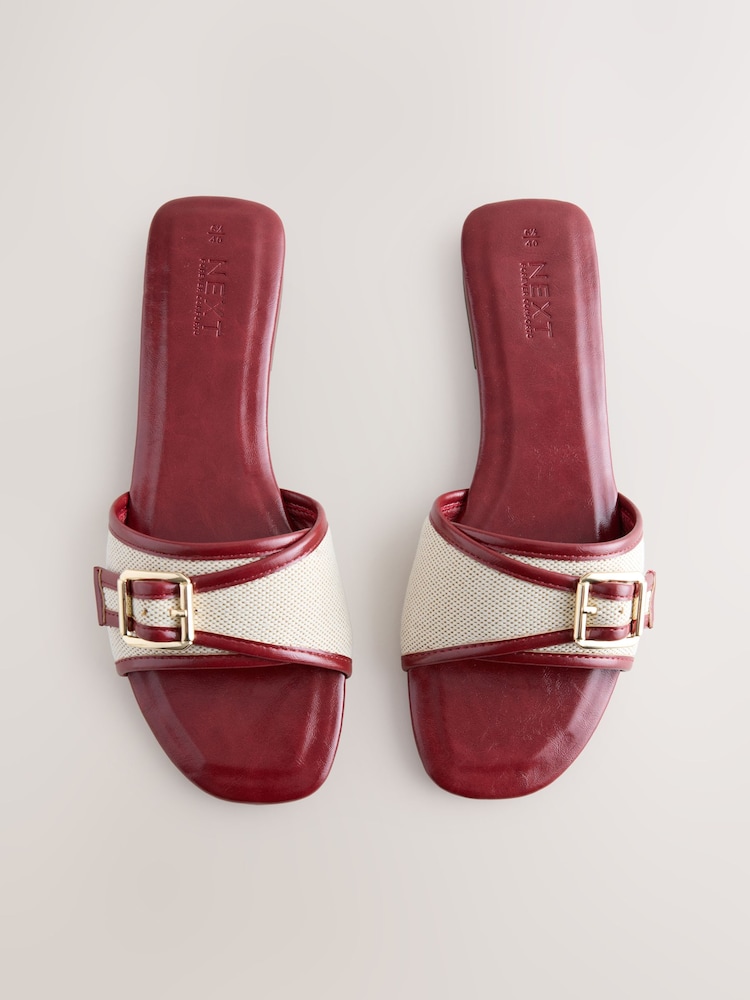 Red Forever Comfort® Buckle Detail Mules - Image 1 of 5