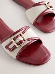 Red Forever Comfort® Buckle Detail Mules - Image 3 of 5