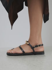 Black N. Premium Hardware Toe Loop Sandals - Image 6 of 12