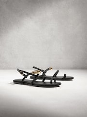 Black N. Premium Hardware Toe Loop Sandals - Image 8 of 12