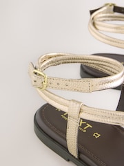 Metallic Leather Forever Comfort® Cross Strappy Sandals - Image 8 of 9
