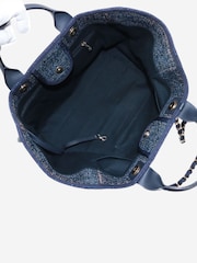 Sign of the Times Navy Blue 2019 Deauville Gm Raffia And Leather Tote Bag - Image 3 of 10
