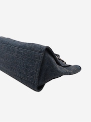 Sign of the Times Navy Blue 2019 Deauville Gm Raffia And Leather Tote Bag - Image 8 of 10
