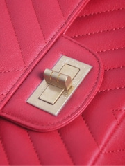 Sign of the Times Pink 2017 Chevron Double Flap Bag - Image 5 of 9