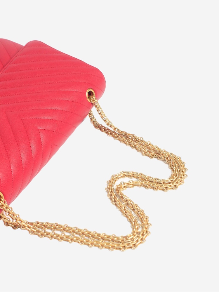 Sign of the Times Pink 2017 Chevron Double Flap Bag - Image 9 of 9