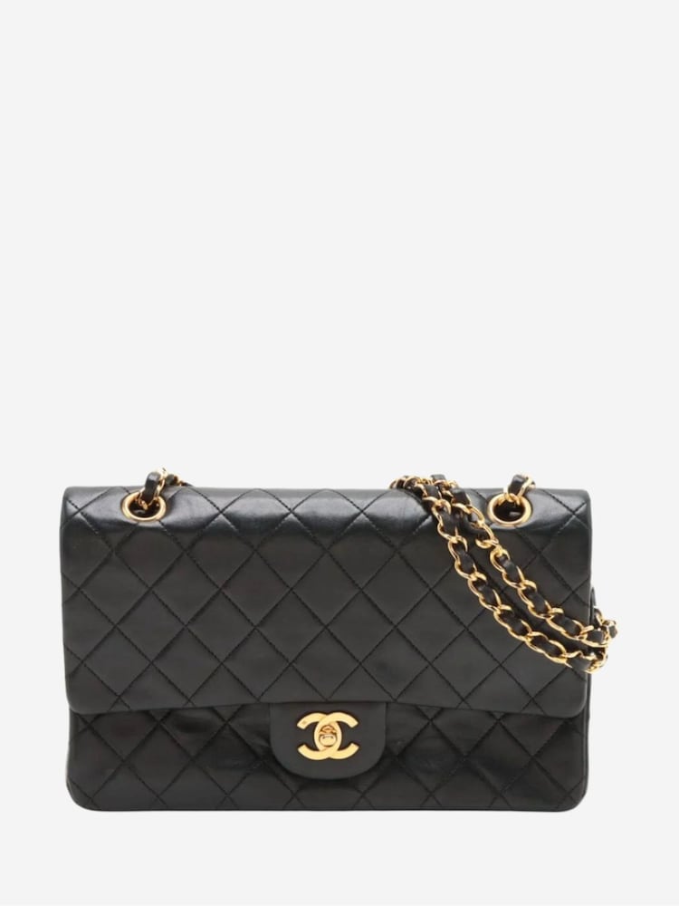 Sign of the Times Medium Vintage 1989 Lambskin Classic Double Flap Black Bag - Image 1 of 9
