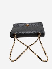 Sign of the Times Medium Vintage 1989 Lambskin Classic Double Flap Black Bag - Image 5 of 9
