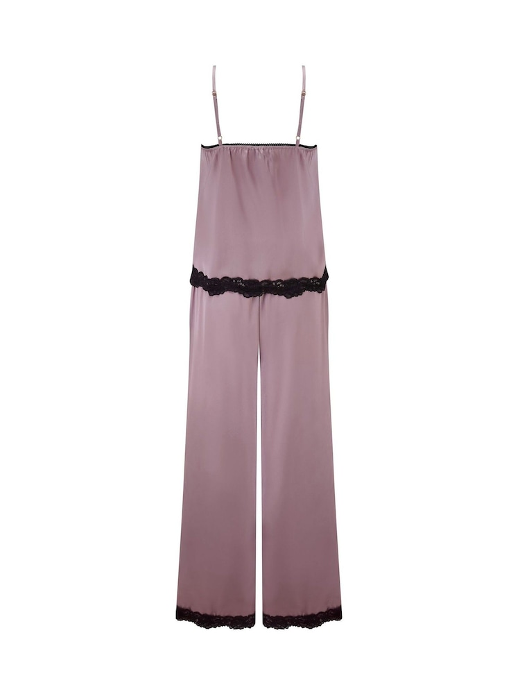 Pour Moi Purple Dusk Satin and Lace Cami and Trousers Pyjama Set - Image 4 of 4 Pour Moi Purple Dusk Satin and Lace Cami and Trousers Pyjama Set - Image 4 of 4