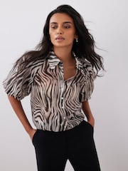 Mint Velvet Green Zebra Print Shirt - Image 2 of 7
