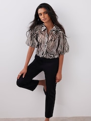 Mint Velvet Green Zebra Print Shirt - Image 4 of 7