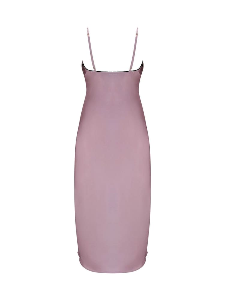 Pour Moi Purple Dusk Satin and Lace Midi Chemise - Image 4 of 4