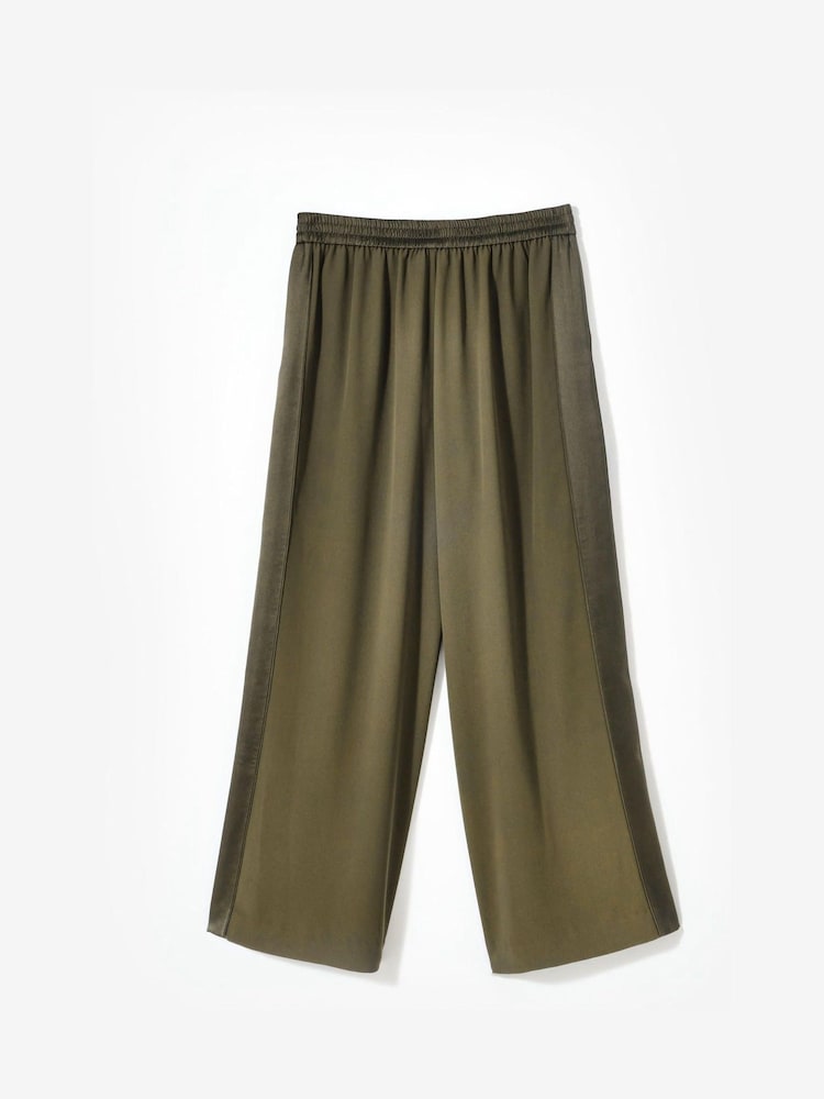 Mint Velvet Green Side Stripe Wide Trousers - Image 8 of 8