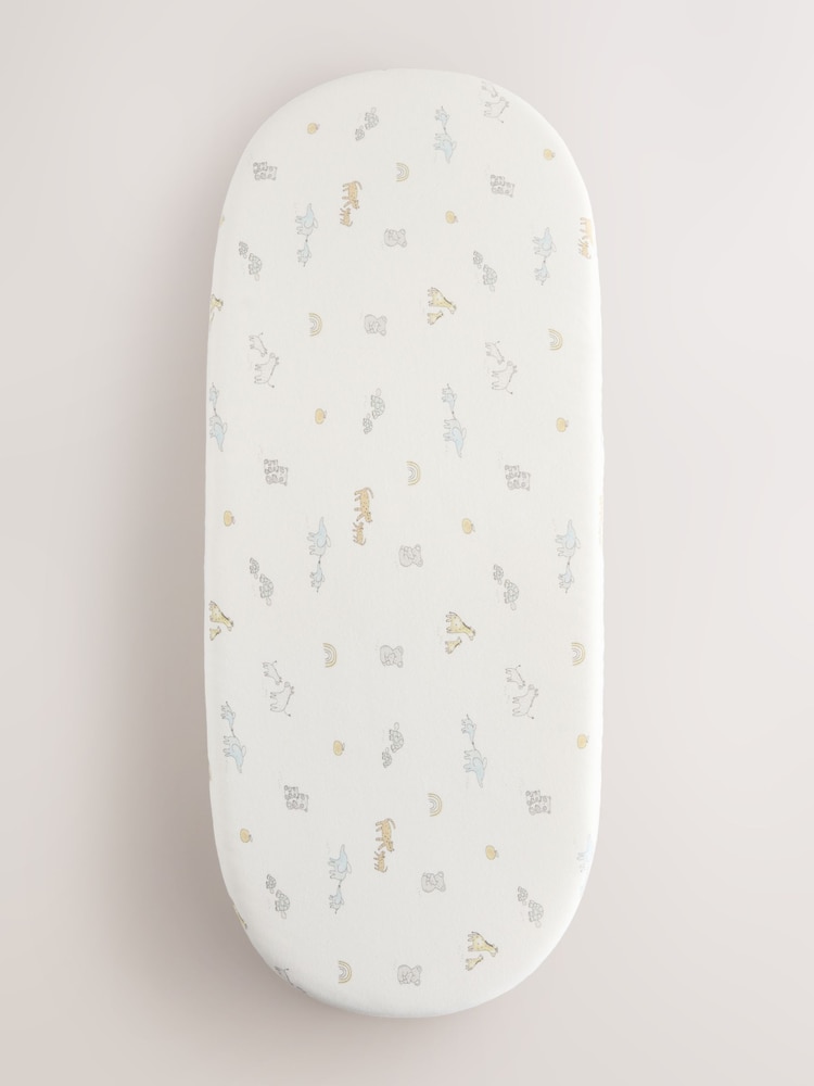 2 Pack White Jungle Cotton Jersey Baby Fitted Sheets - Image 1 of 5