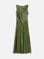 Mint Velvet Green Panelled Satin Maxi Dress - Image 7 of 8