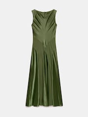 Mint Velvet Green Panelled Satin Maxi Dress - Image 8 of 8