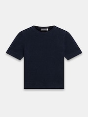 Mint Velvet Blue Fitted Knit T-Shirt - Image 7 of 8