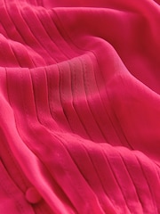 Pink Ruffle Pintuck Long Sleeve Blouse - Image 8 of 8