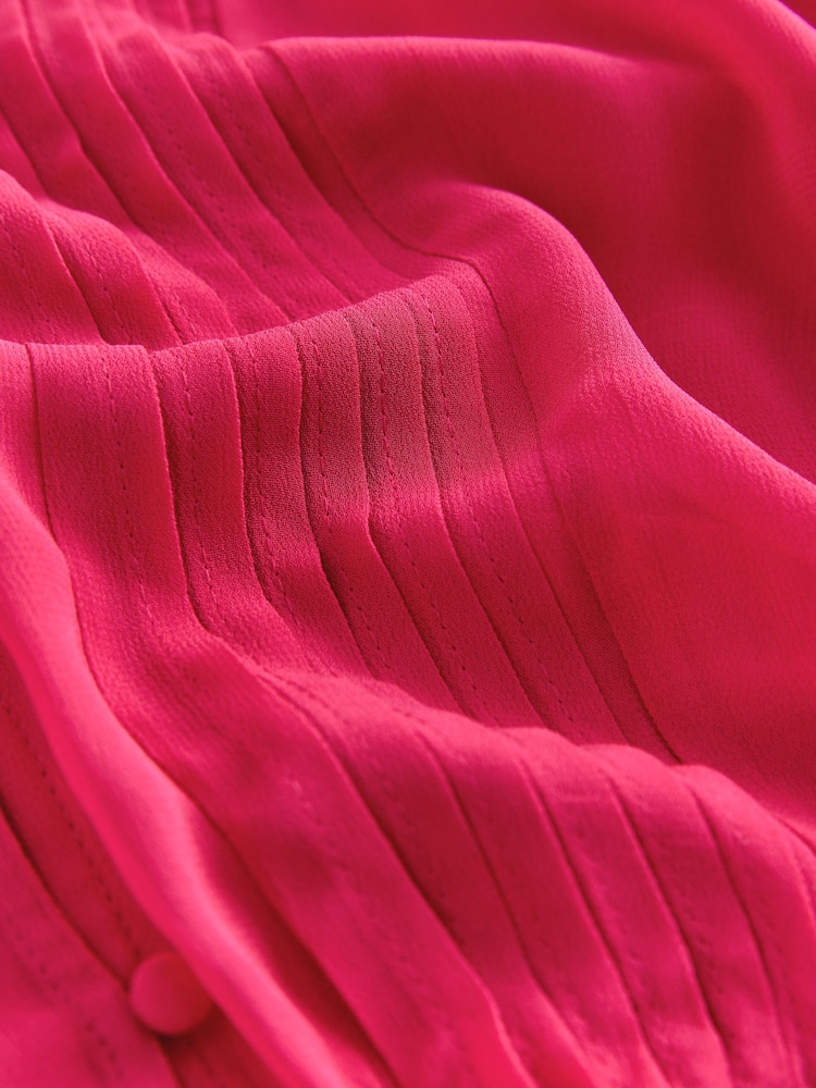 Pink Ruffle Pintuck Long Sleeve Blouse - Image 8 of 8 Pink Ruffle Pintuck Long Sleeve Blouse - Image 8 of 8