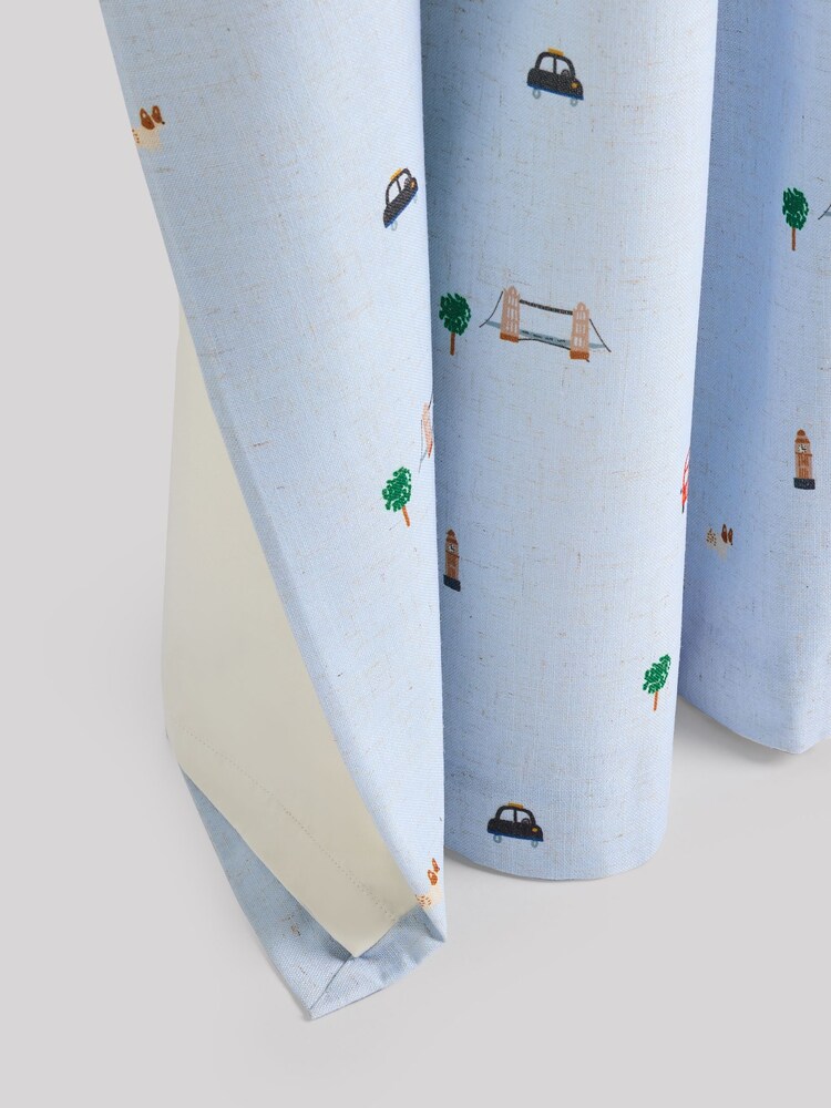 Blue London Eyelet Blackout Curtains - Image 3 of 3