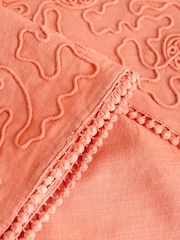 Orange Embroidered Short Sleeve Top - Image 8 of 8