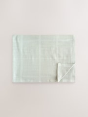 2 Pack Sage Green Cotton Baby Cellular Blankets - Image 2 of 6