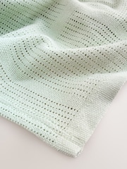 2 Pack Sage Green Cotton Baby Cellular Blankets - Image 6 of 6