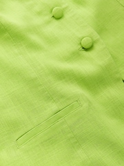 Kijani - Square Neck Waistcoat with Linen - Picha 8 kati ya 8