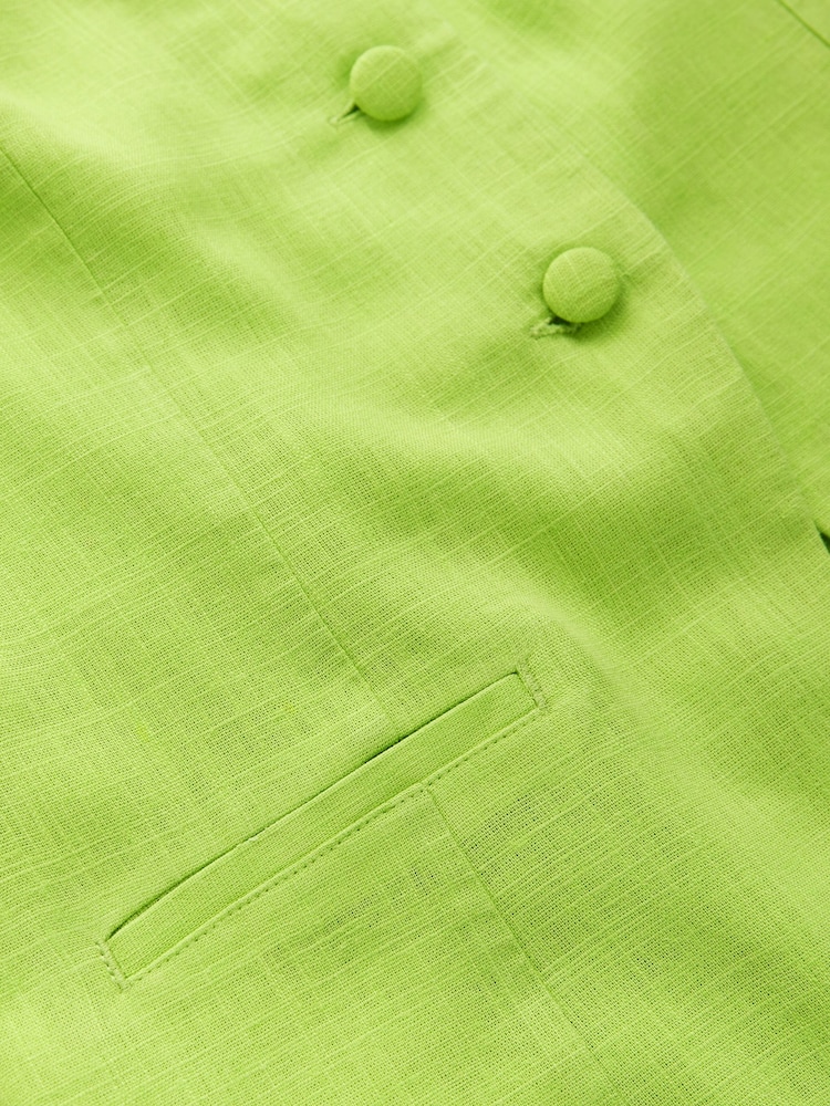 Kijani - Square Neck Waistcoat with Linen - Picha 8 kati ya 8