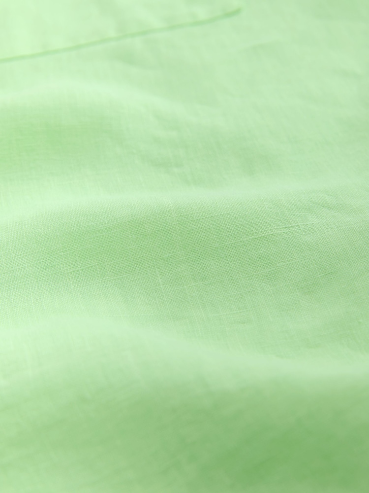 Bright Green 100% Linen Long Sleeve Shirt - Image 2 of 3