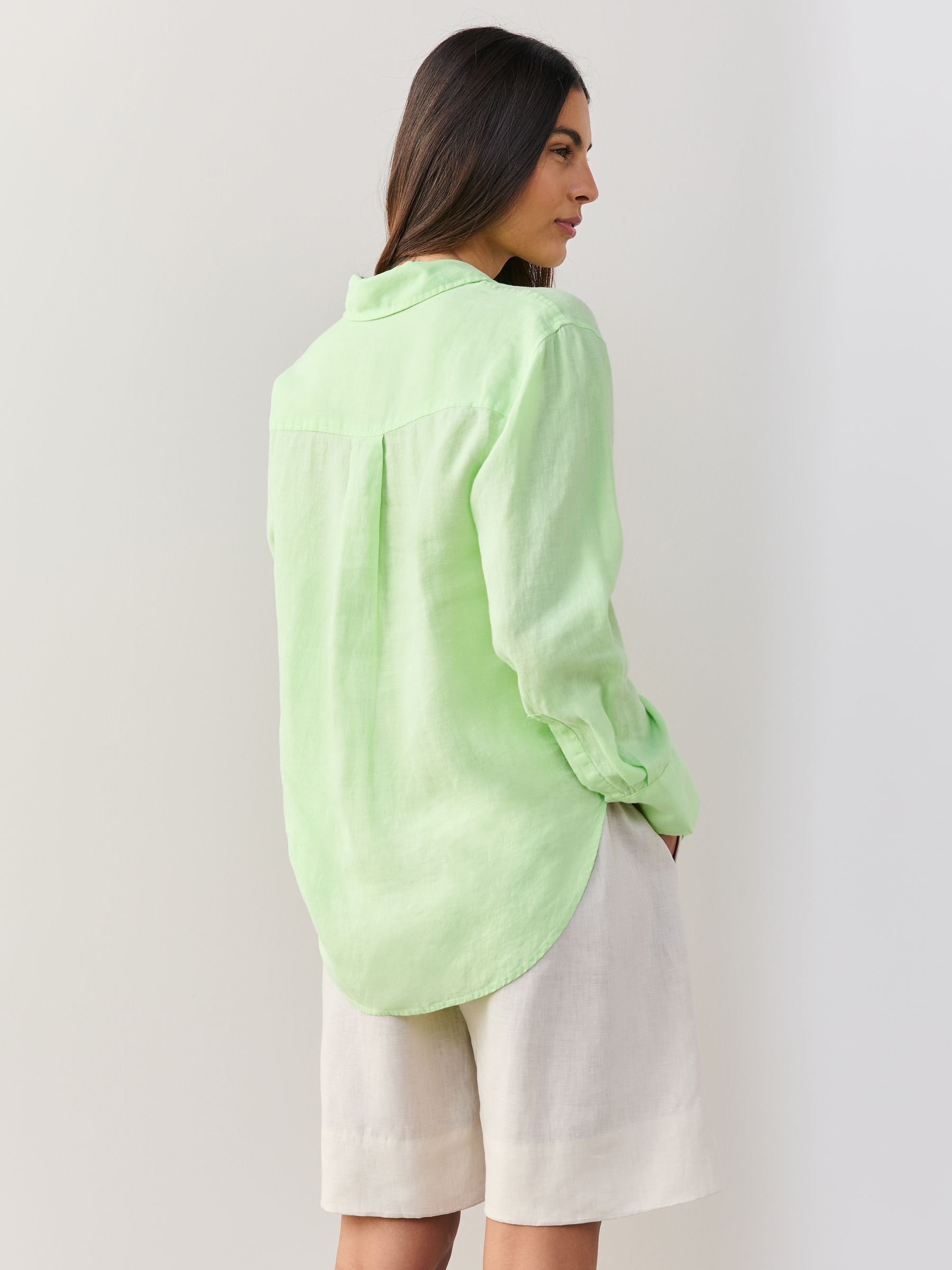 Buy Fluro Green 100% Linen N. Premium Long Sleeve Shirt from Next Buy Fluro Green 100% Linen N. Premium Long Sleeve Shirt from Next