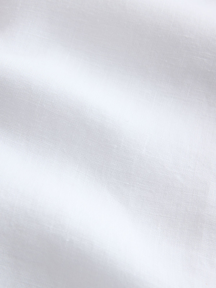 White 100% Linen Long Sleeve Shirt - Image 3 of 3