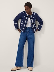 Monsoon Evie Floral Embroidered Quilted Jacket - Imagem 3 de 4